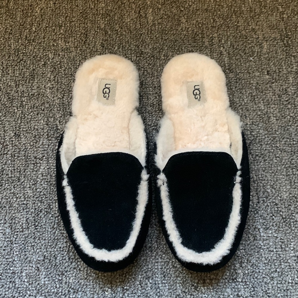 UGG Black Suede Slippers